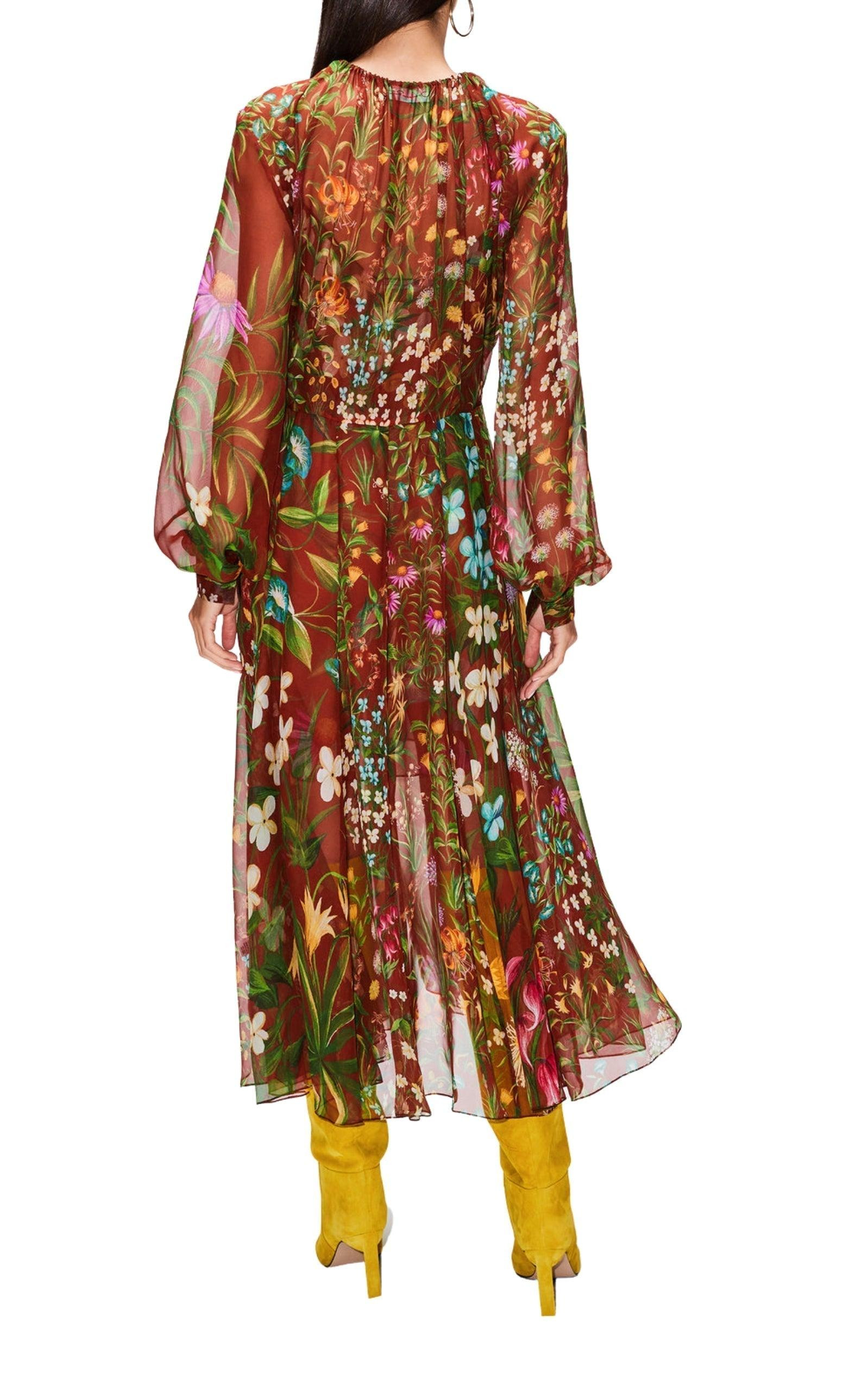 Silk Chiffon Midi Dress - 4