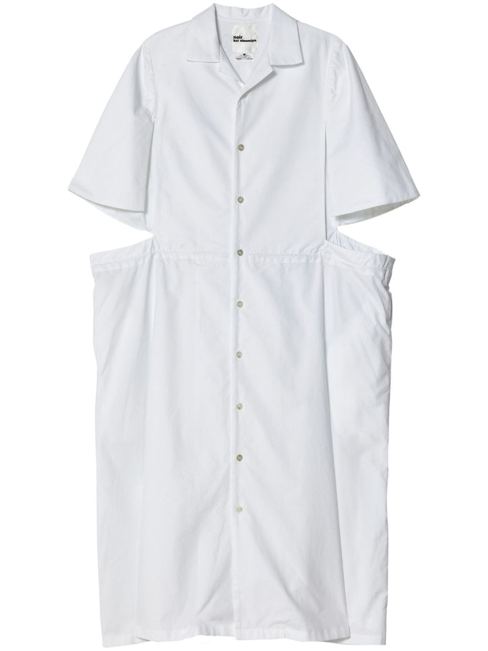 cut-out cotton shirtdress - 1