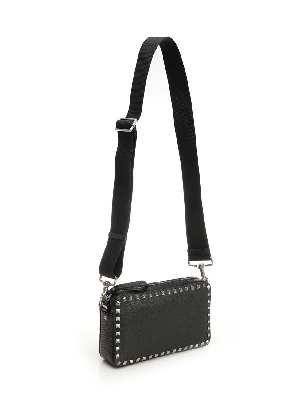 Rockstud Leather Shoulder Bag Shoulder Bags Black - 2