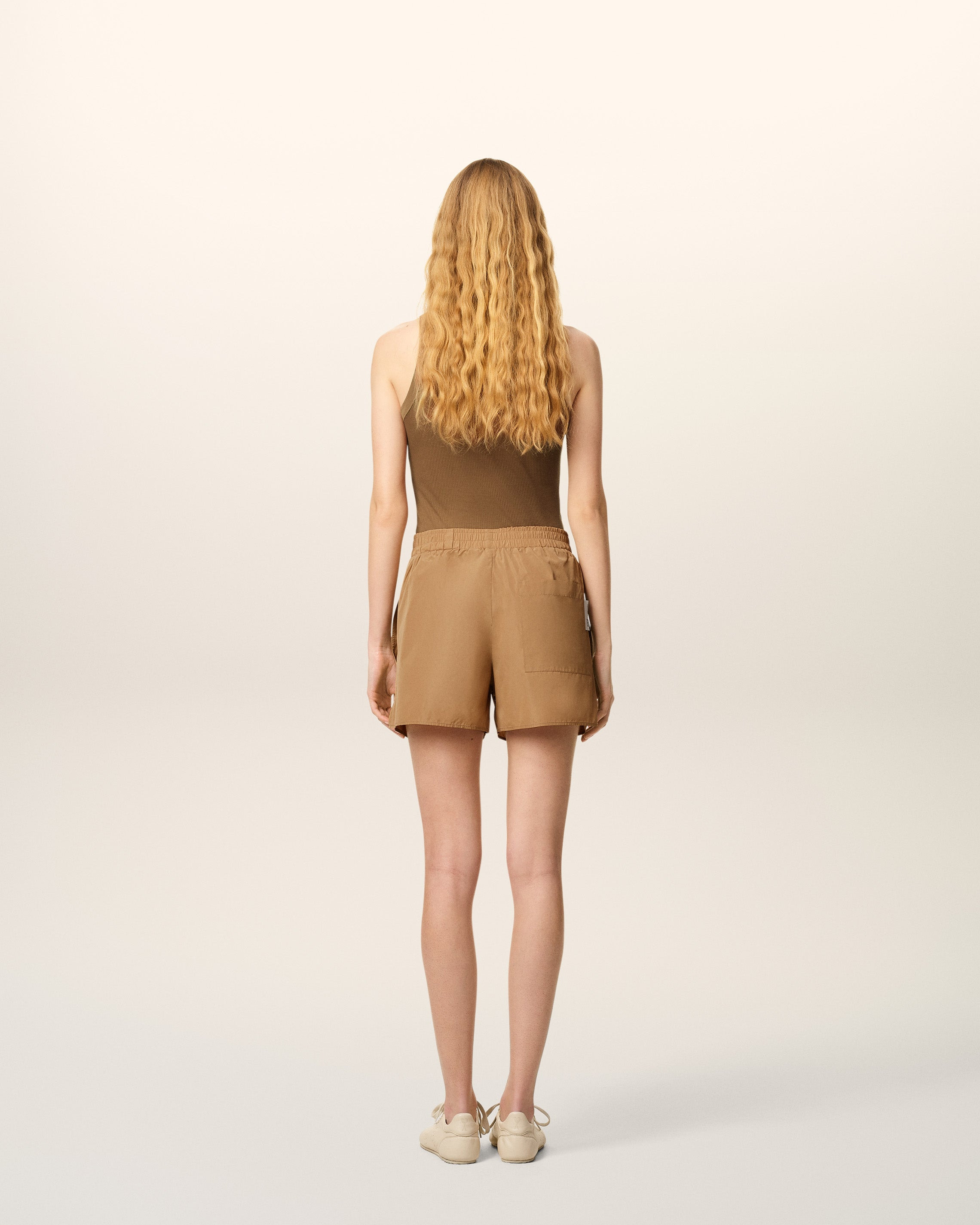 BROWN TAFFETAS SHORT - 4