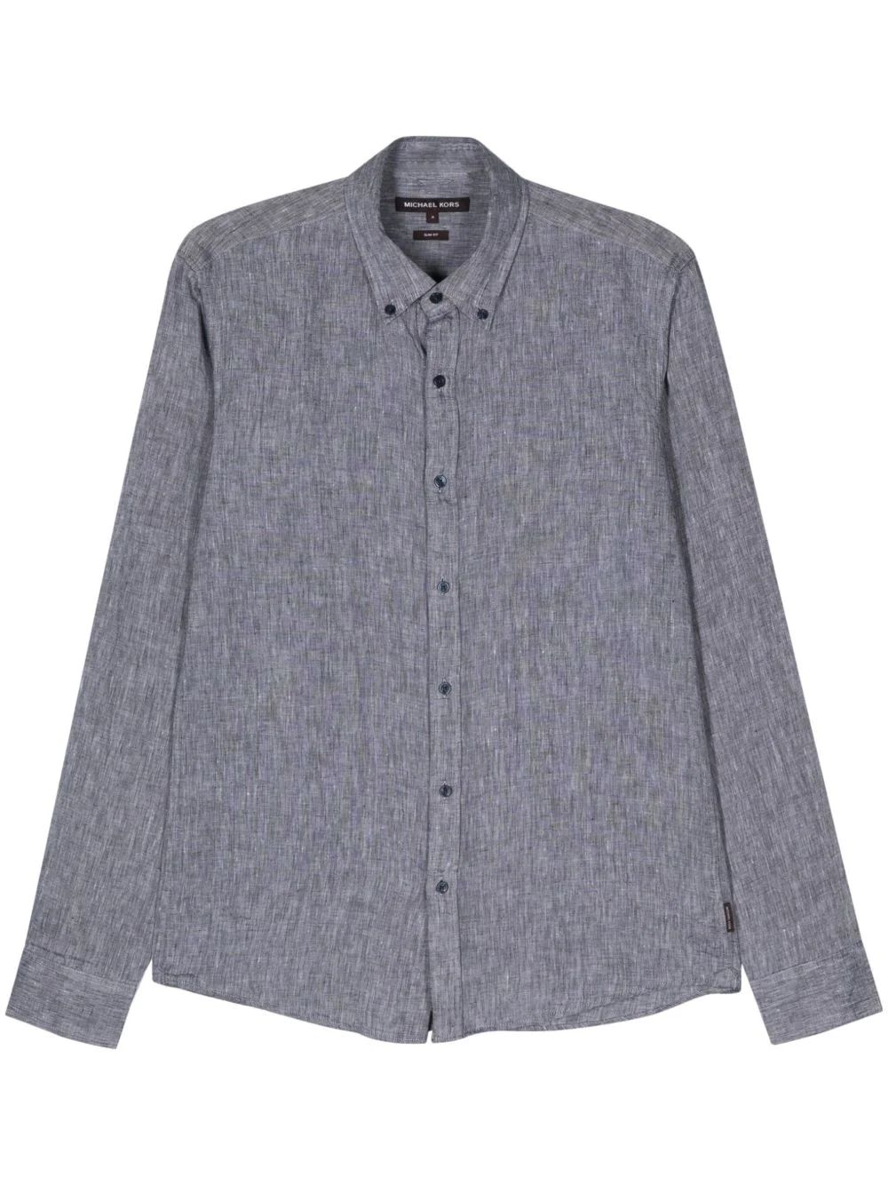 slub-texture linen shirt - 1
