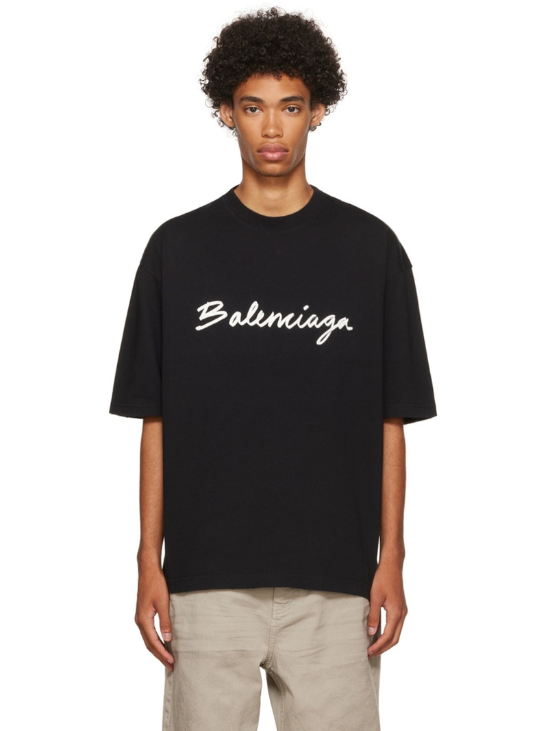 Black Cotton T-Shirt - 1