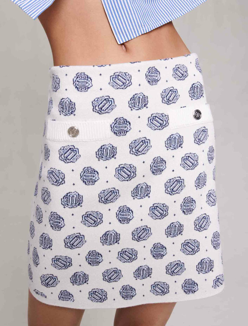 Monogrammed knit skirt 7