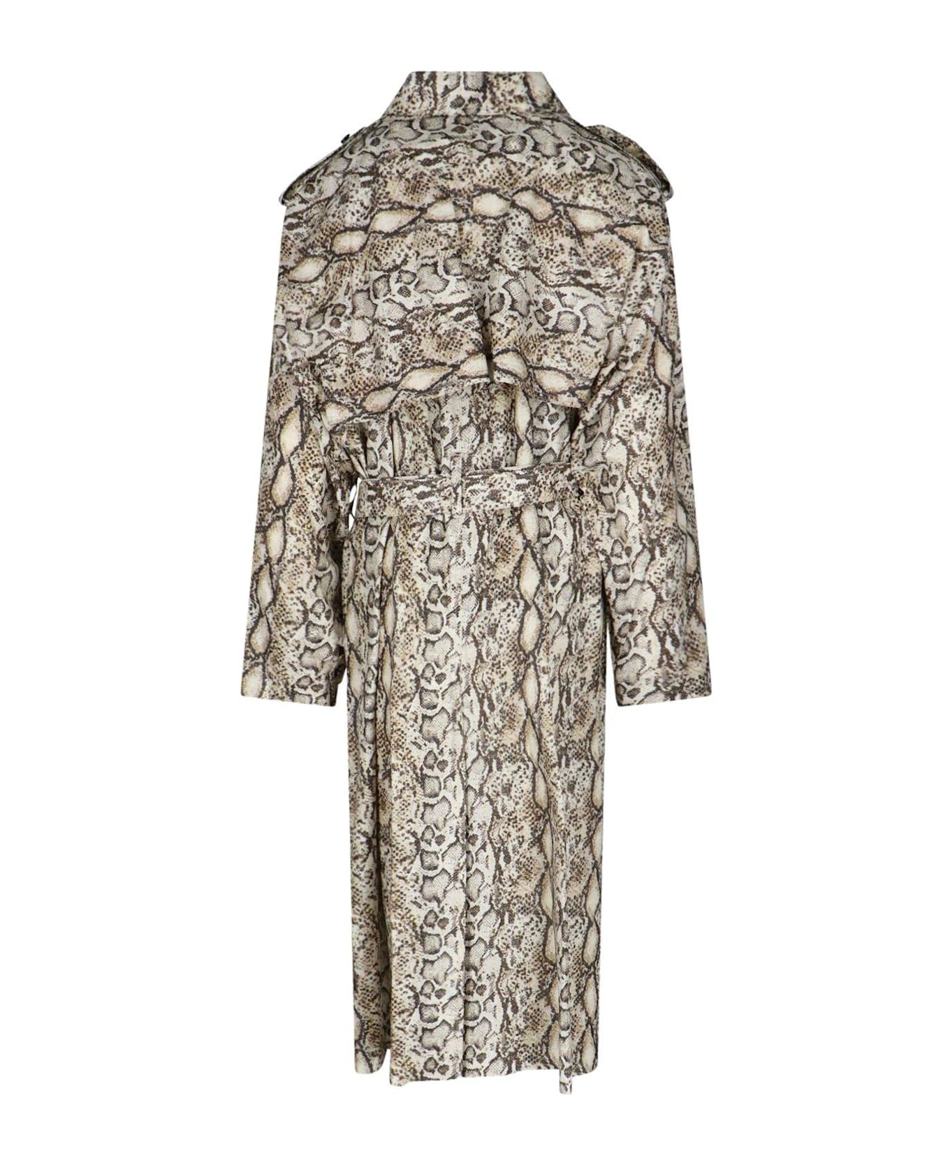 Double-breasted Belted Trench Coat - 2