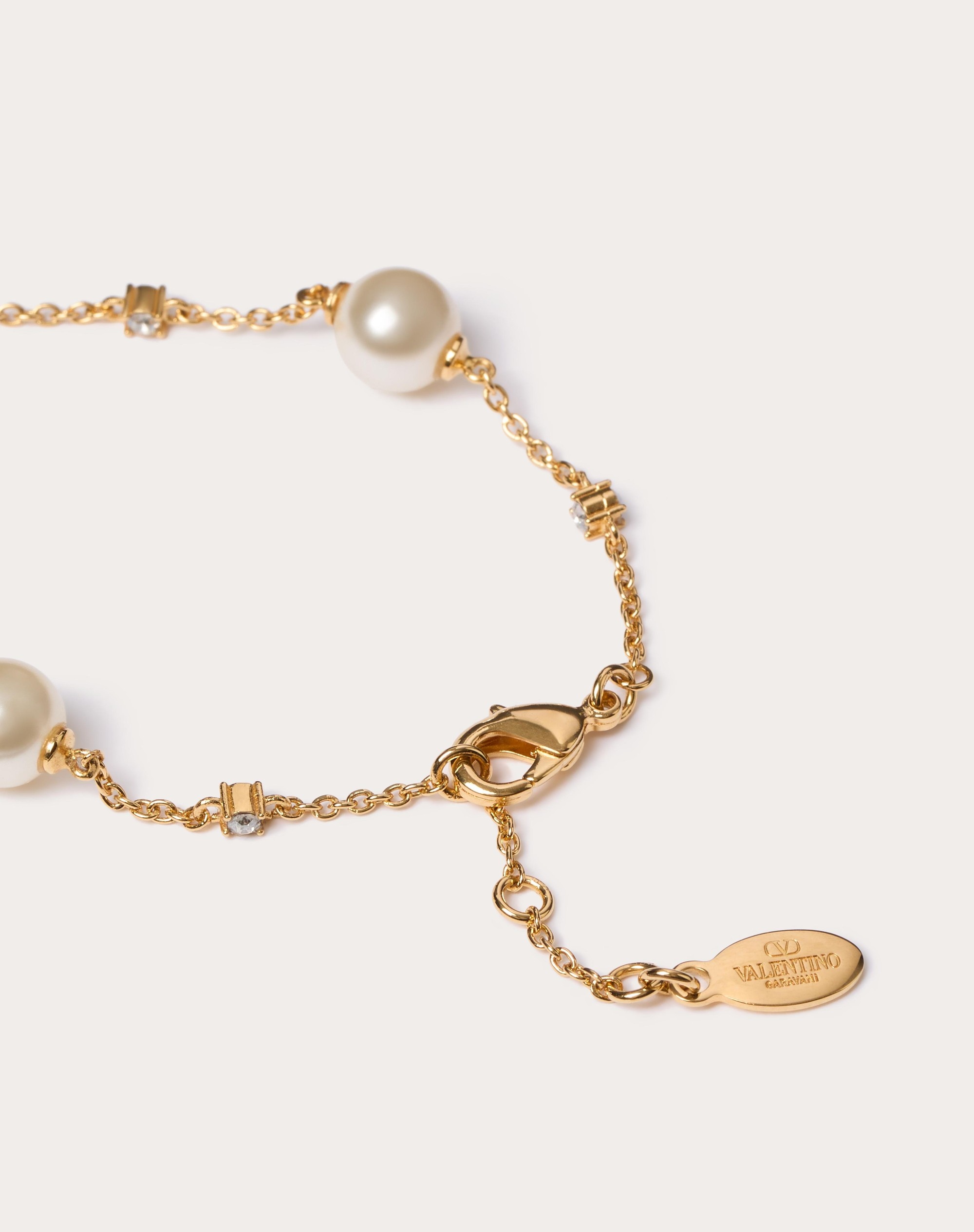 VLOGO SIGNATURE BRACELET IN METAL, SWAROVSKI® CRYSTALS AND PEARLS - 4