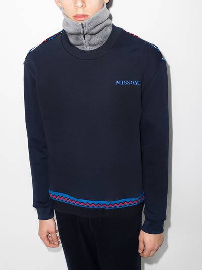 Missoni zig-zag detail logo sweatshirt outlook