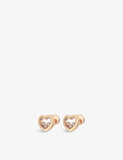 Chopard Happy Diamonds 18ct rose-gold and diamond earrings outlook