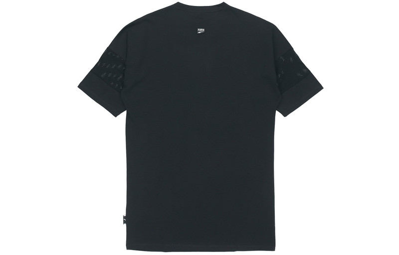 PUMA (WMNS) PUMA Casual Sports Alphabet Printing Short Sleeve Black 597473-01 outlook