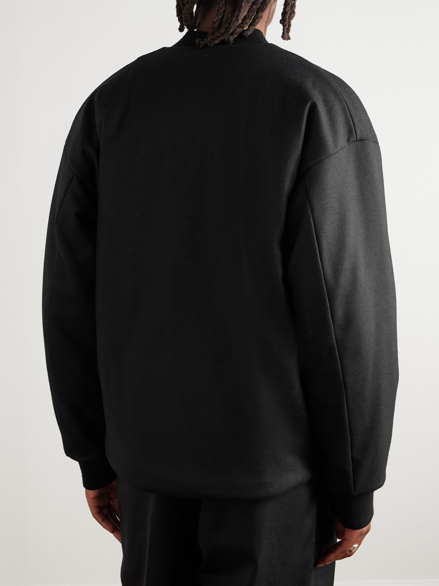 Padded Wool-Felt Bomber Jacket Black - 4