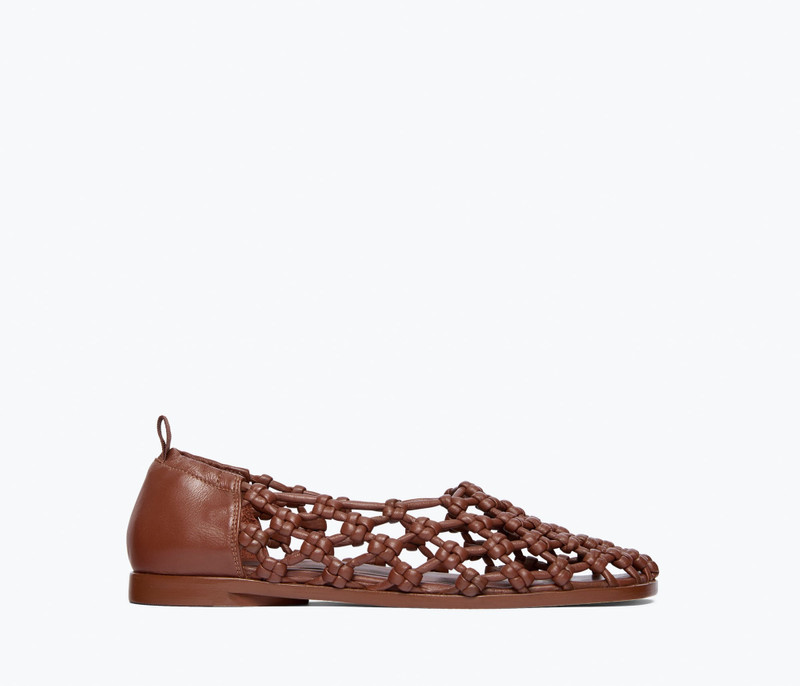 SALLY WOVEN LEATHER FLAT 1