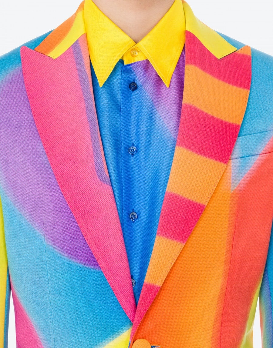 PROJECTION PRINT WOOL COAT - 4