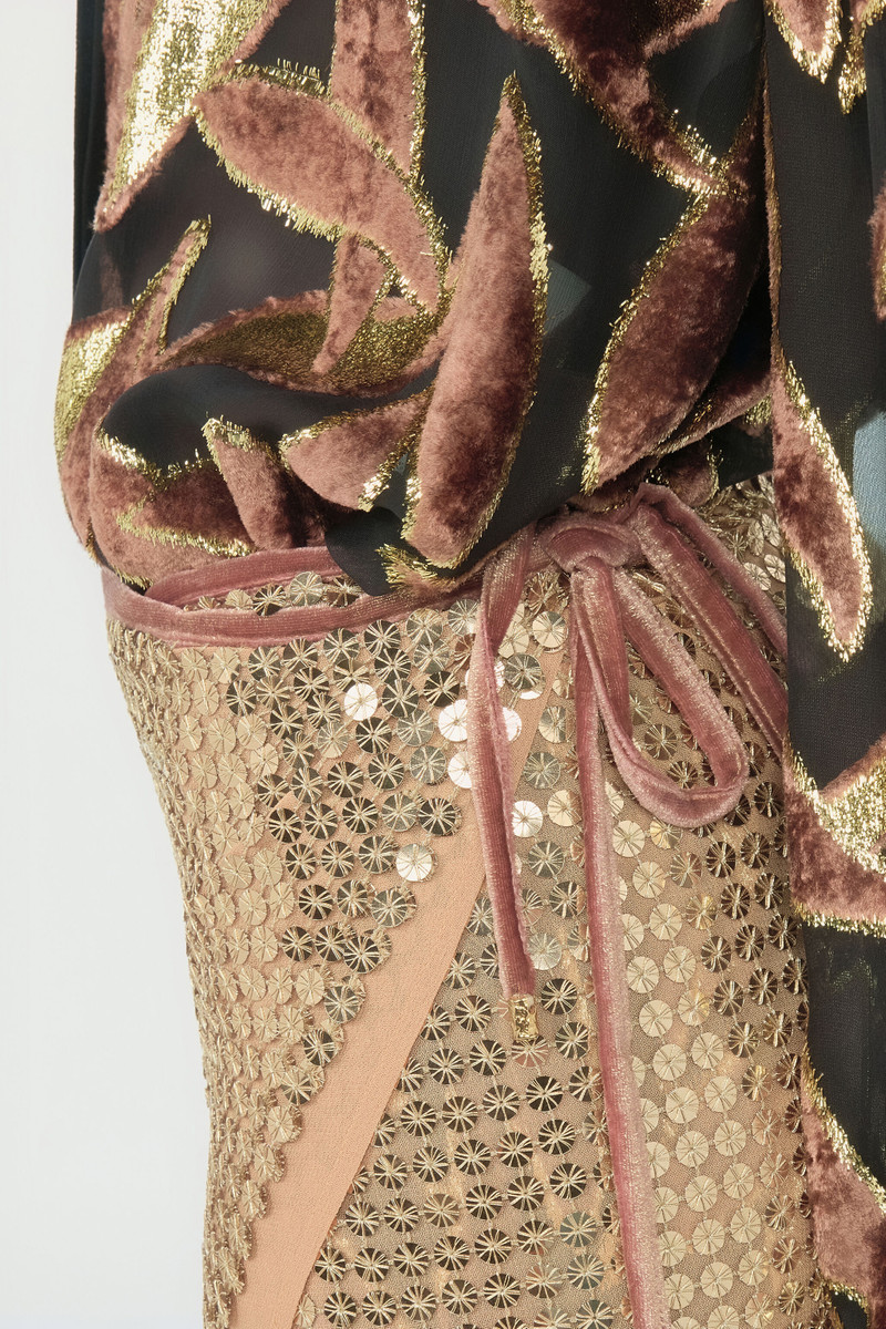 Gold Sequin Midi Skirt 7