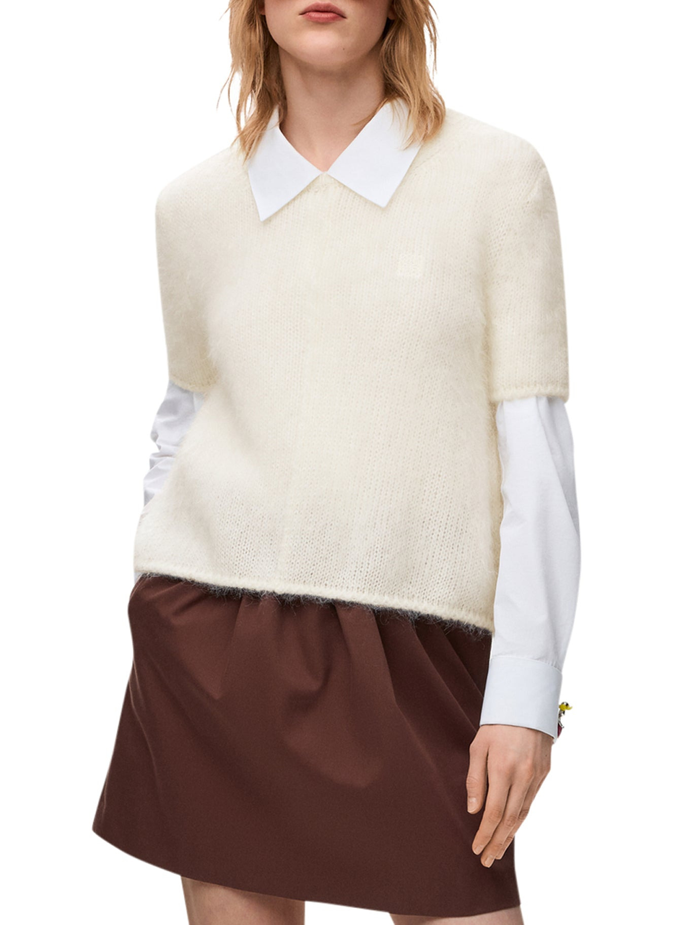 MOHAIR BLEND SHORT-SLEEVED SWEATER - 3