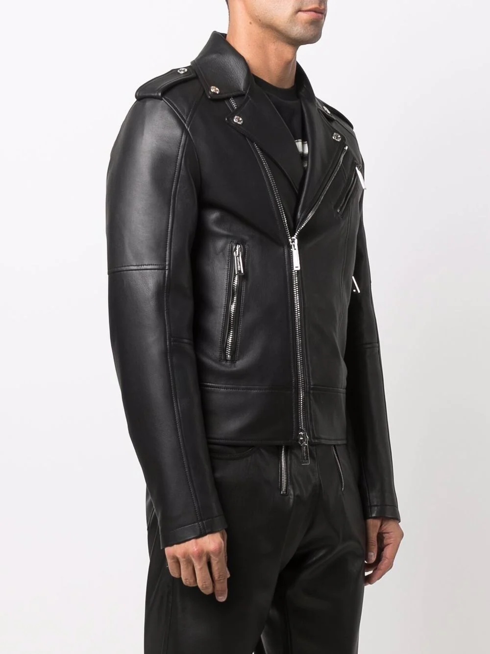 leather biker jacket - 3