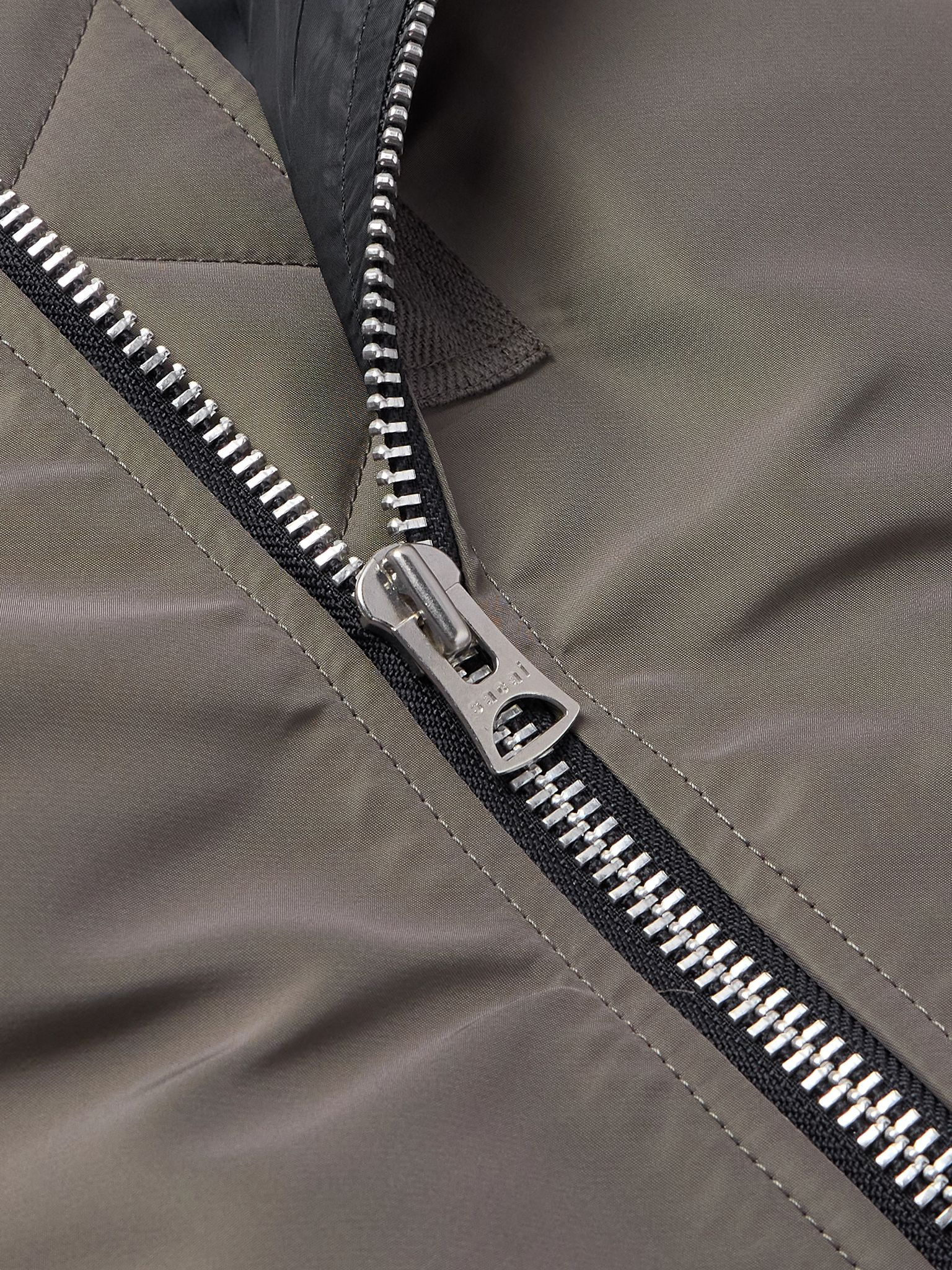 Padded Nylon-Twill Bomber Jacket Gray - 4
