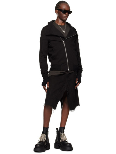 Rick Owens Black Porterville Slivered Denim Skirt outlook