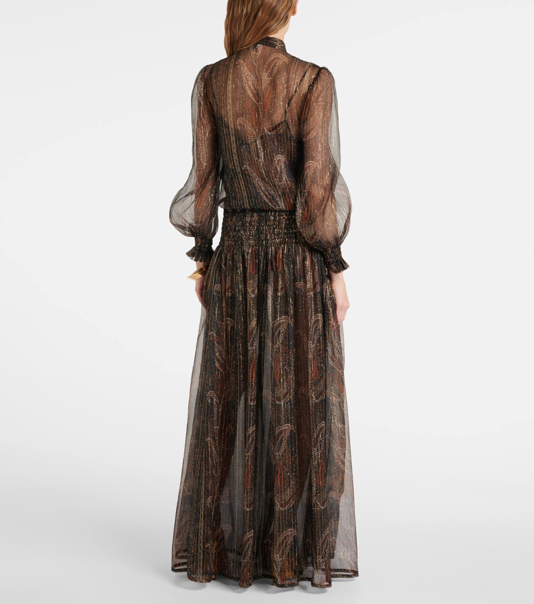 Lavallière paisley silk-blend maxi dress - 3