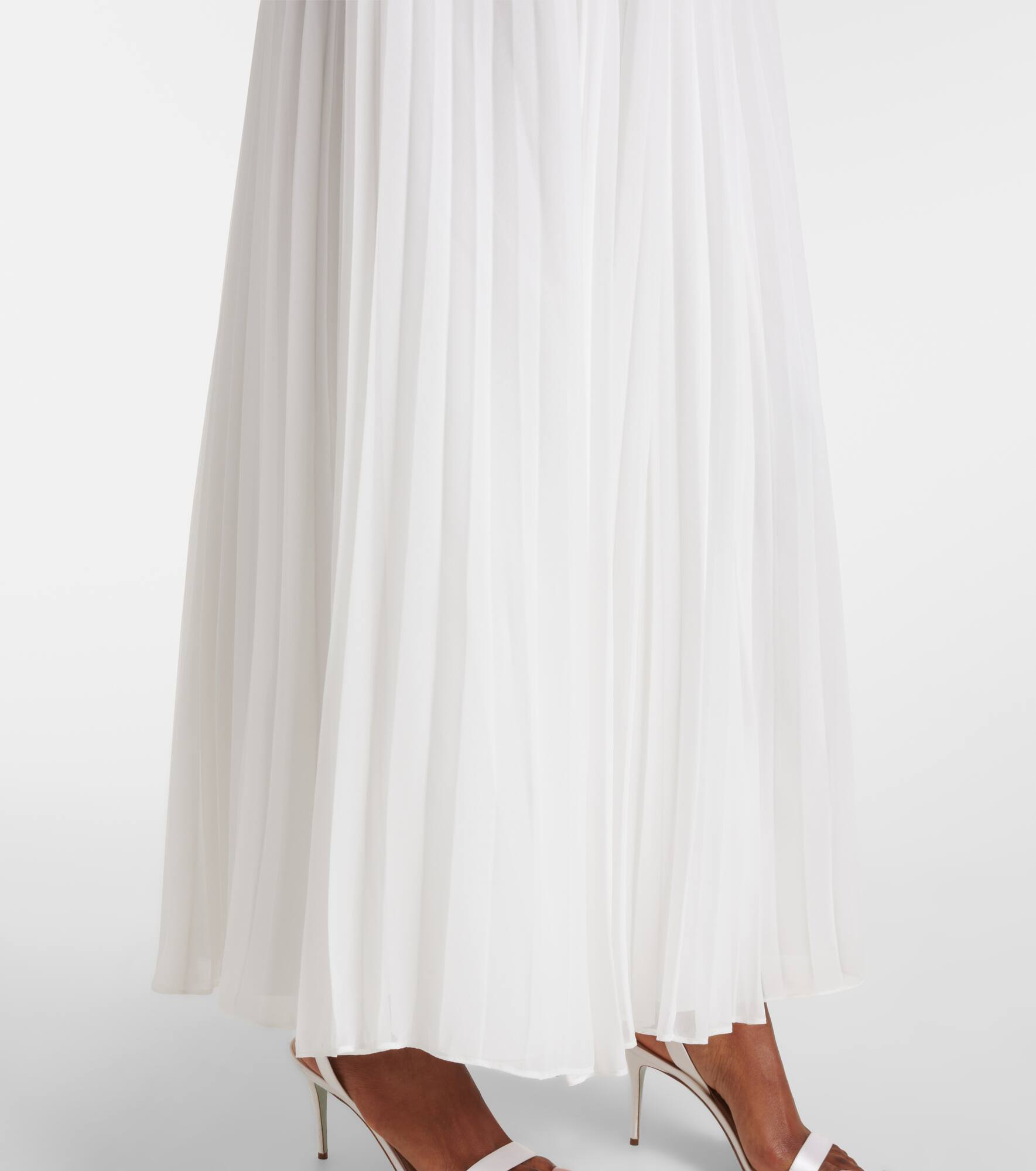 Belted plissé crêpe maxi dress - 6