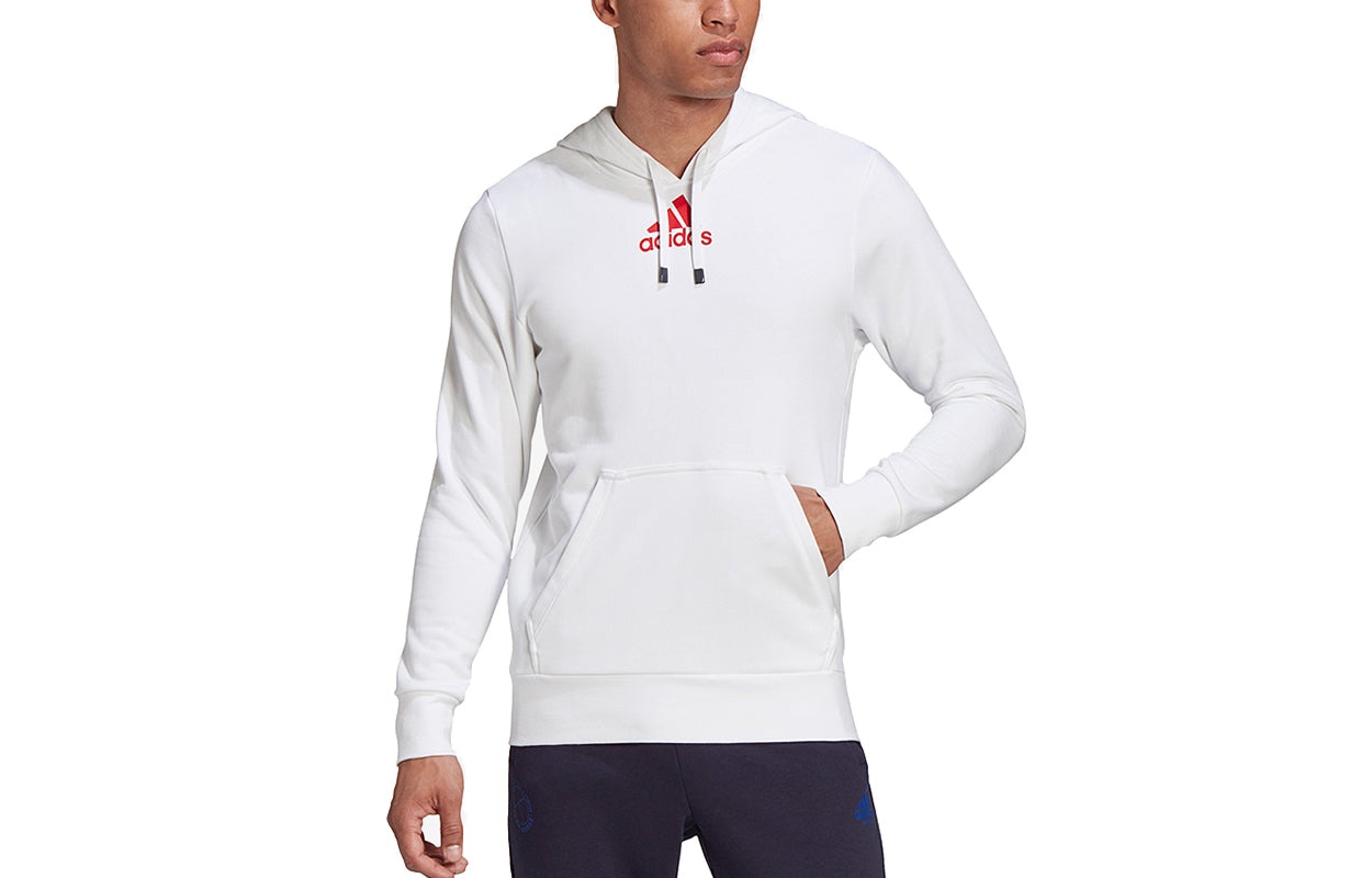 Men's adidas Logo Printing Sports Tennis Pullover White FU0072 - 2