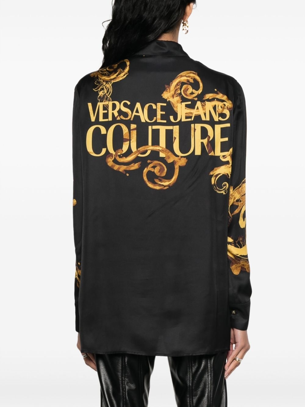 Chain Couture-print satin shirt - 4