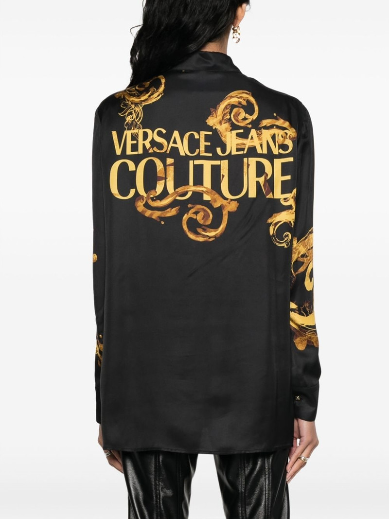 Chain Couture-print satin shirt 4