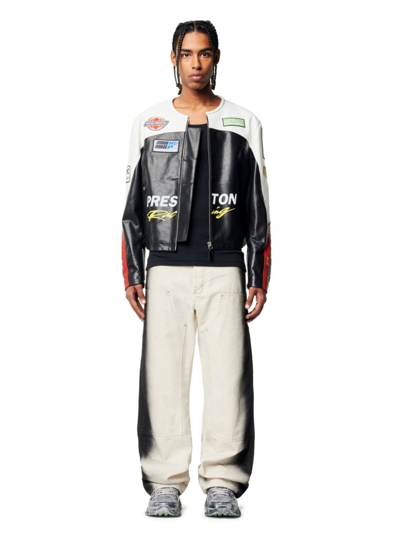 Heron Preston Moto Patches Leather Jkt outlook