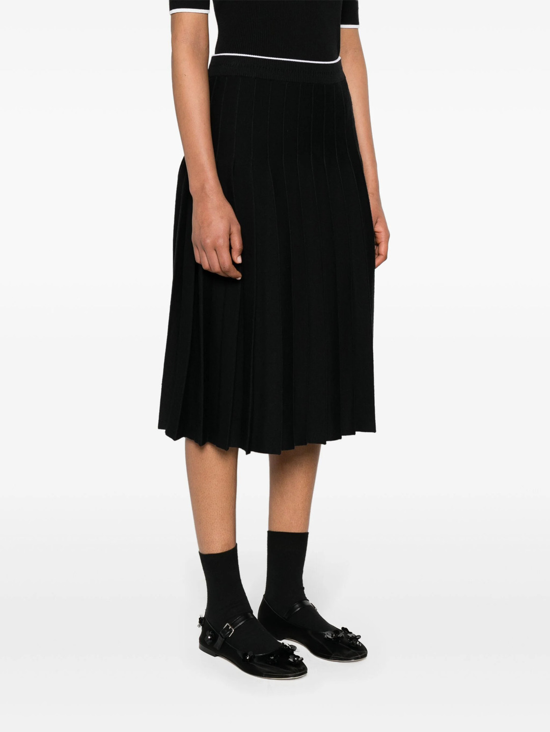 Below The Knee Pleated Skirt - 3