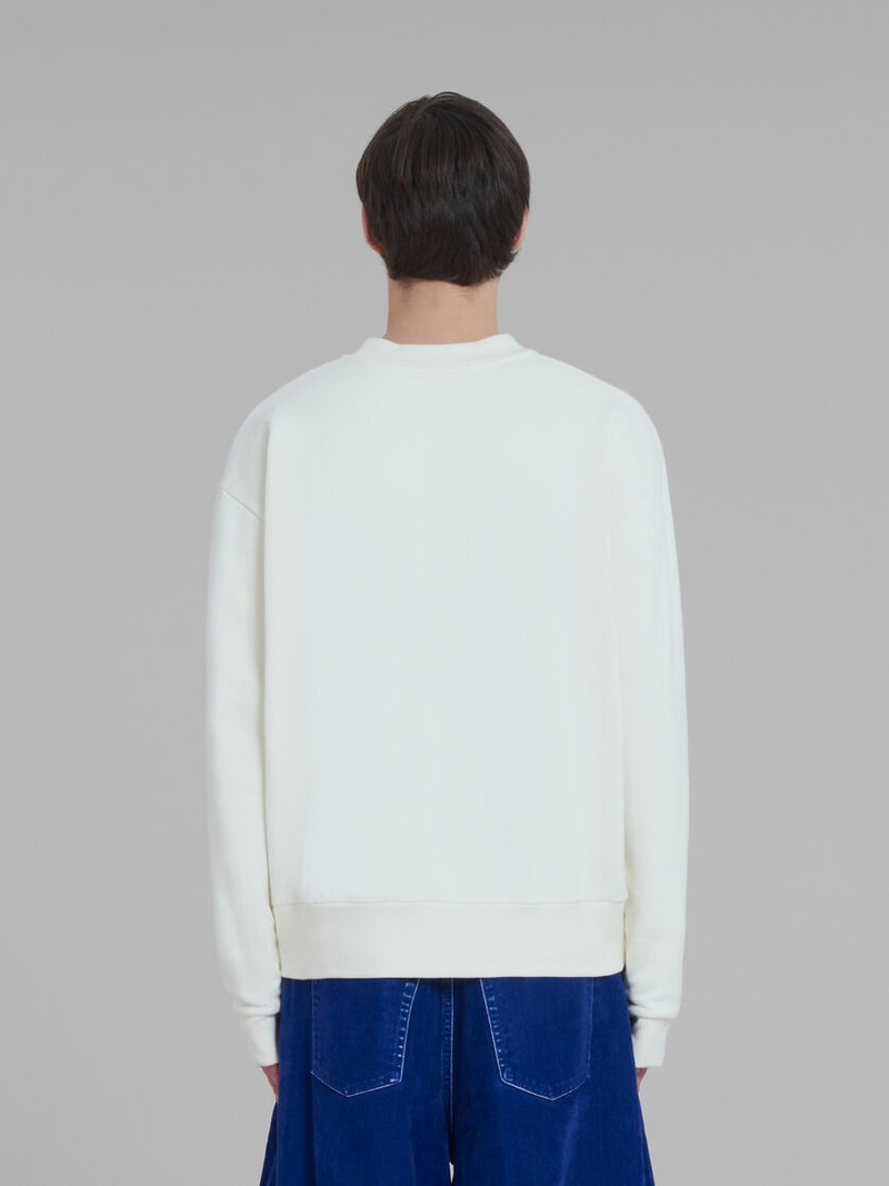 WHITE COTTON SWEATSHIRT WITH 3D MARNI PRINT 3
