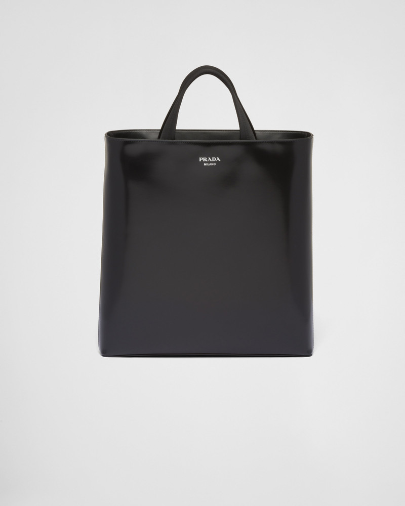 Brushed leather tote with water bottle - 1