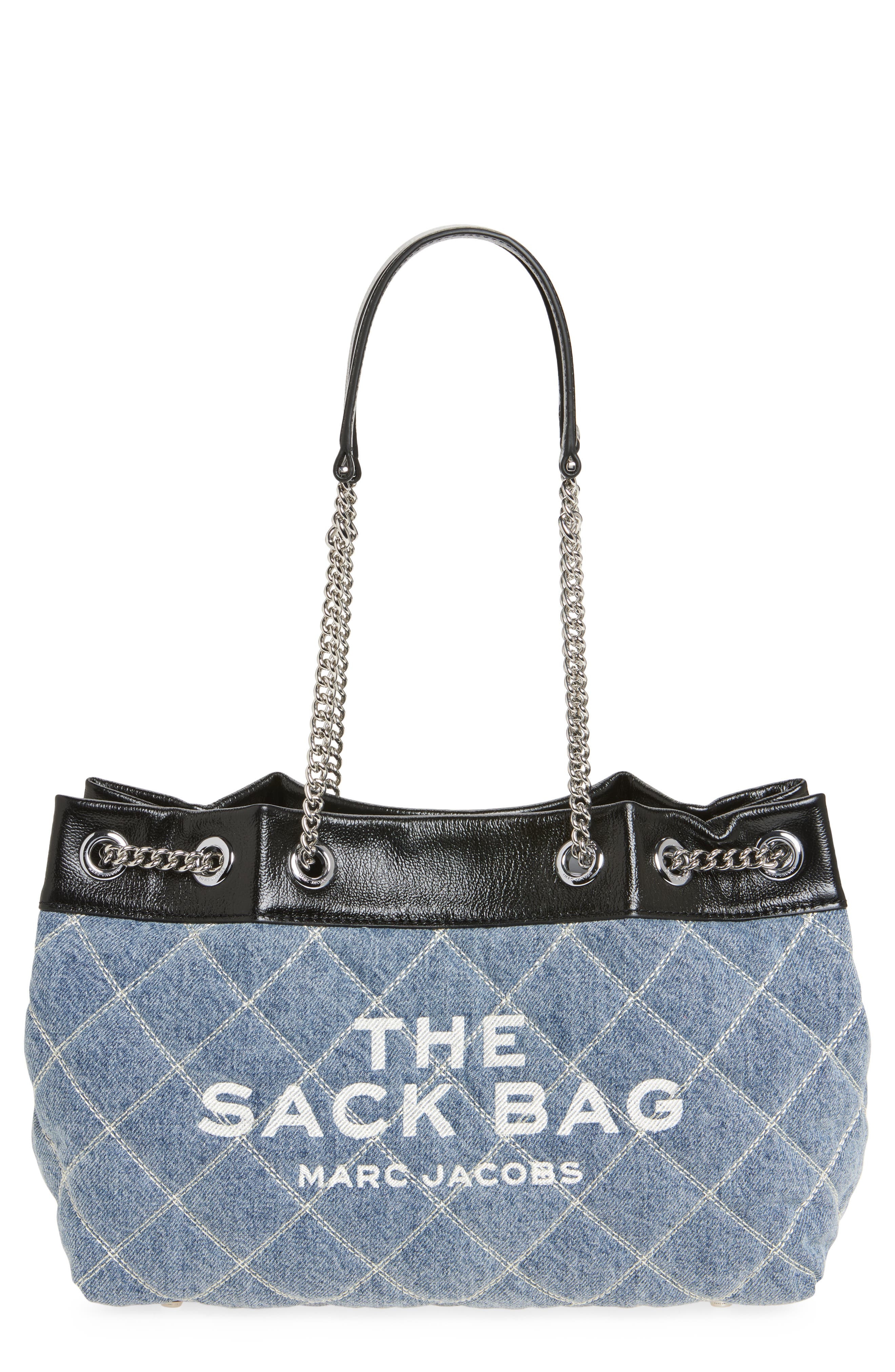 Marc Jacobs The Quilted Denim Chain Sack Bag in Light Wash Indigo at Nordstrom - 1