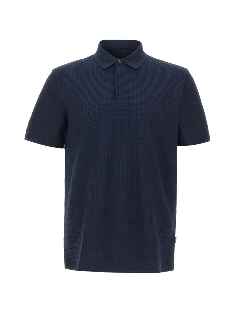 checked jacquard-texture polo shirt 1