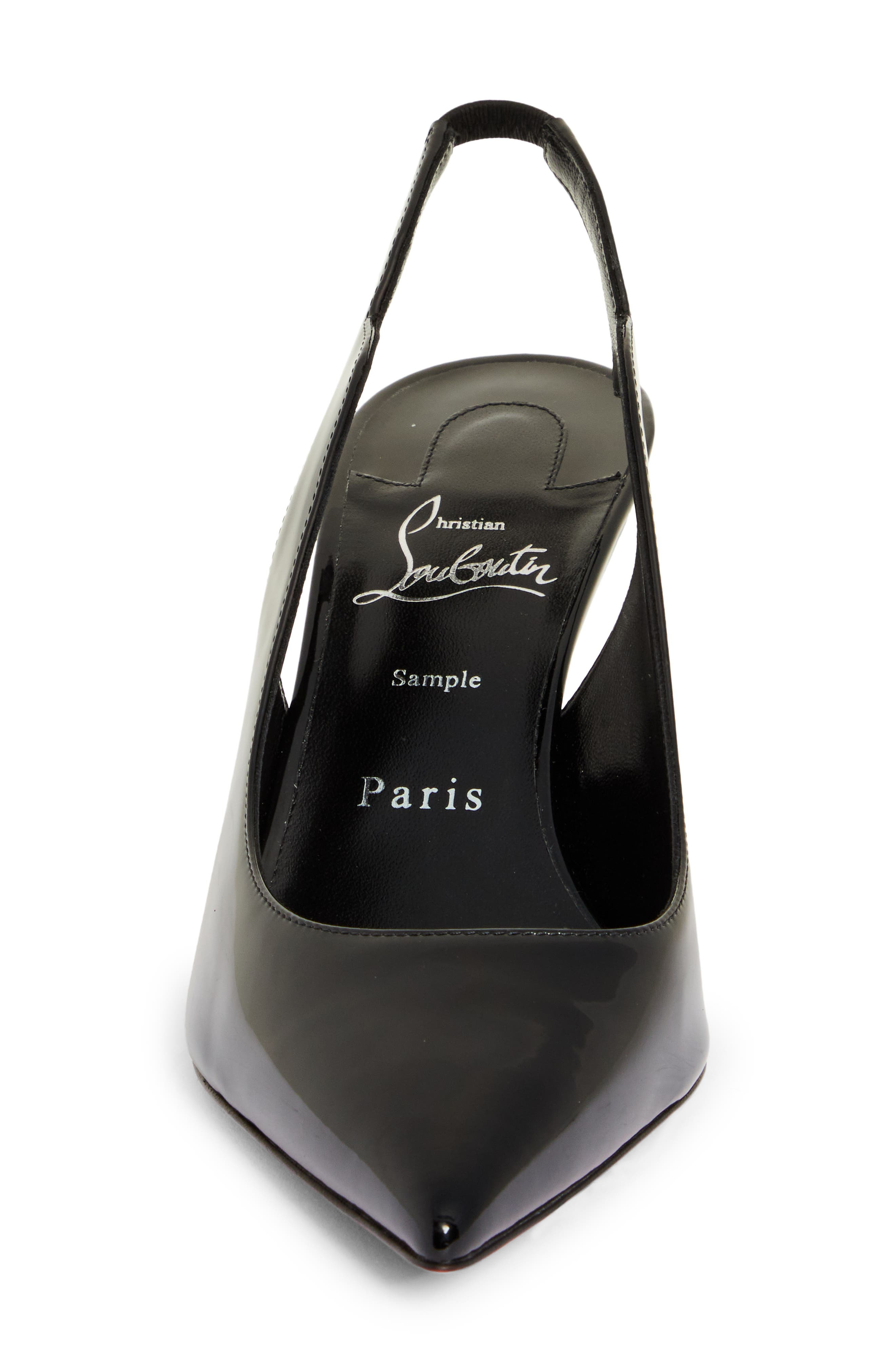 Christian Louboutin Hot Chick Pointed Toe Slingback Pump in B439 Black/Lin Black at Nordstrom - 4