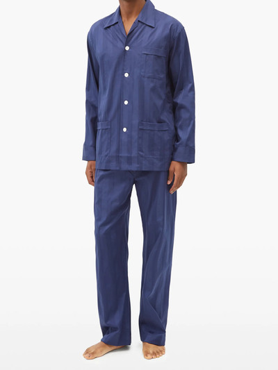 Derek Rose Lingfield jacquard-stripe cotton pyjamas outlook