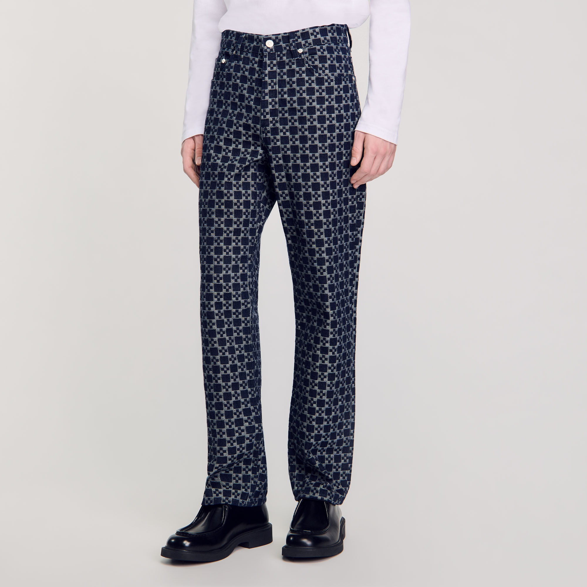SQUARE CROSS STRAIGHT-LEG JEANS - 5