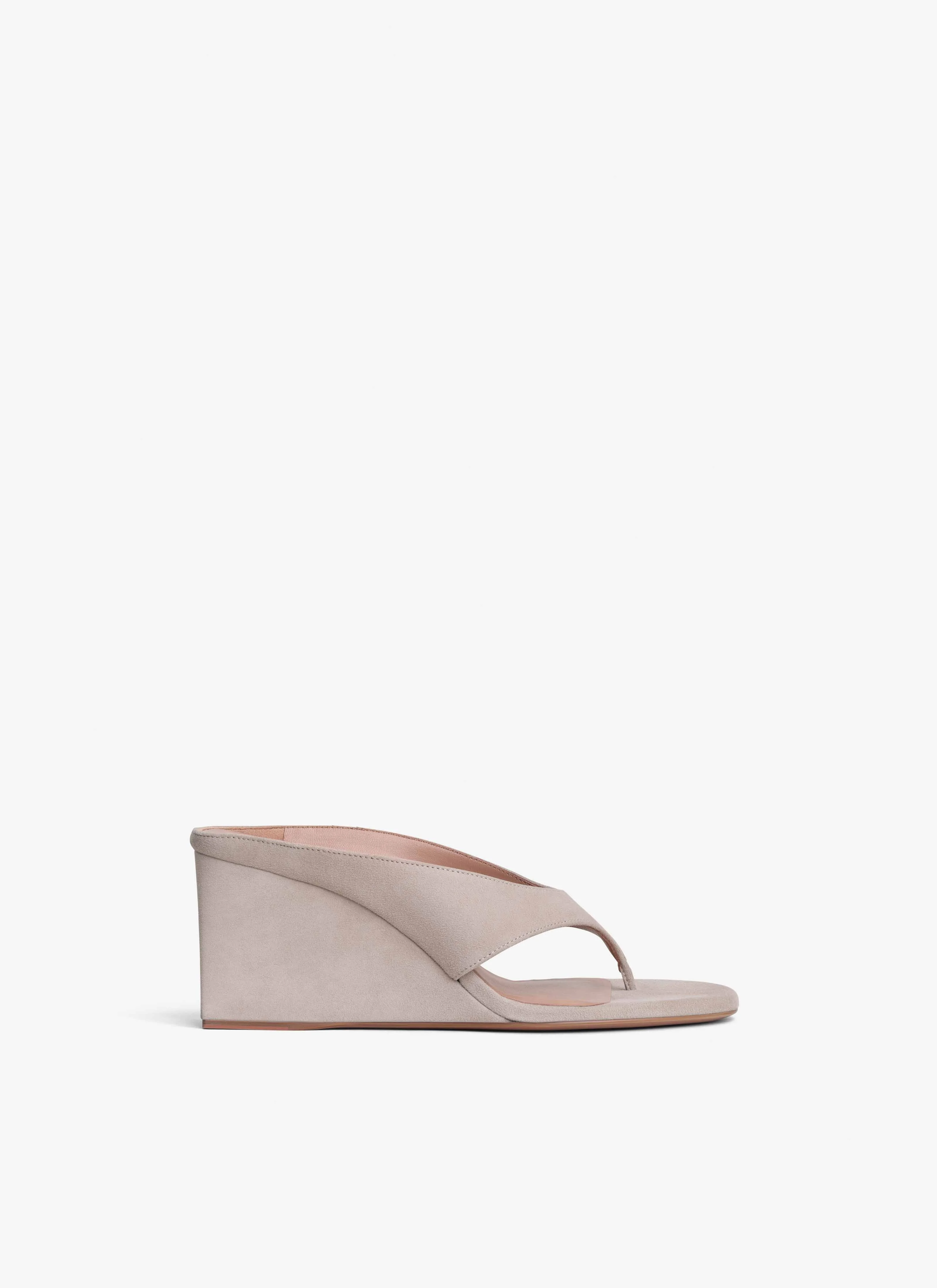 CUBE THONG MULES IN SUEDE GOATSKIN - 1