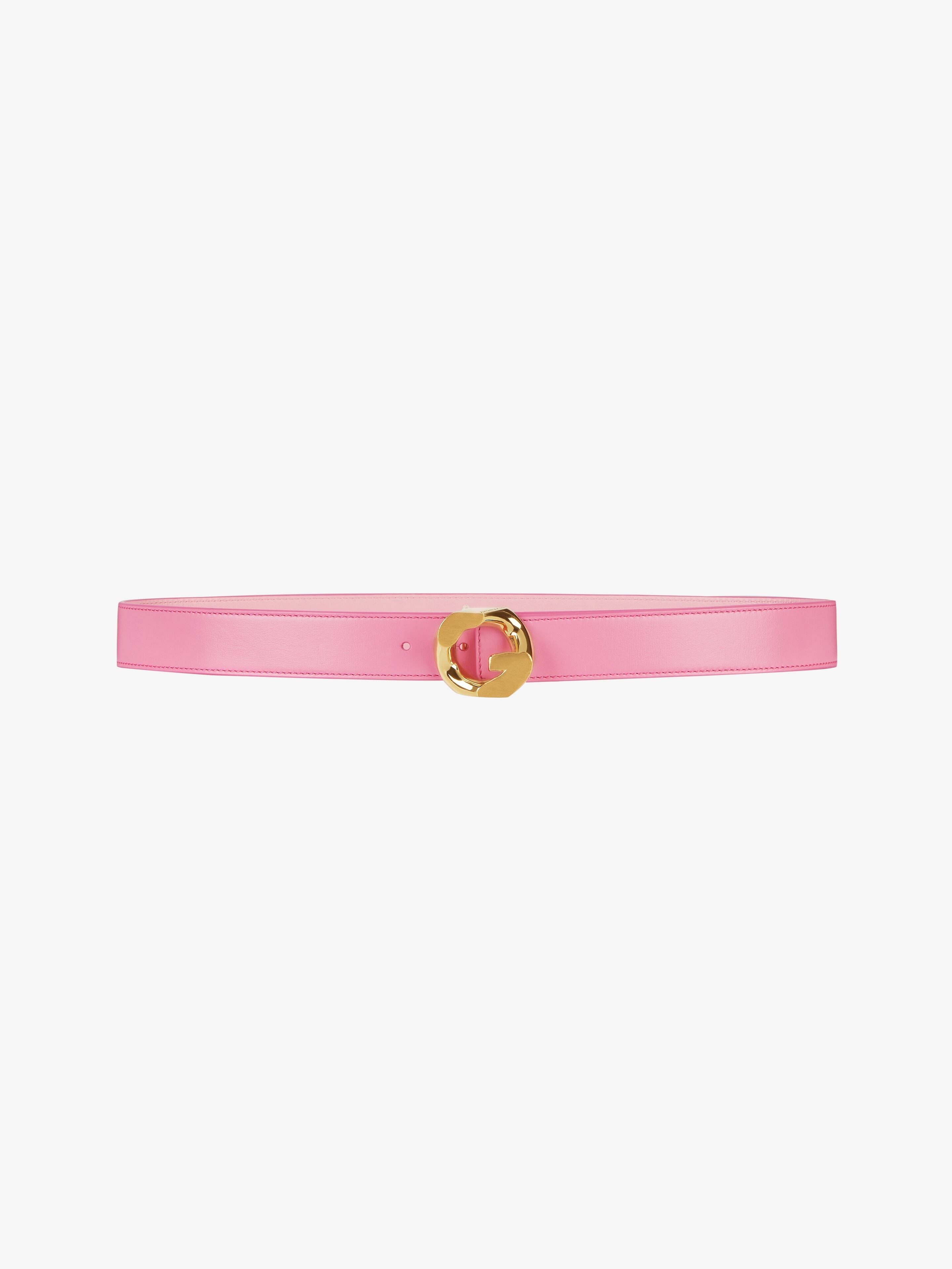 G CHAIN BUCKLE REVERSIBLE BELT IN LEATHER - 1