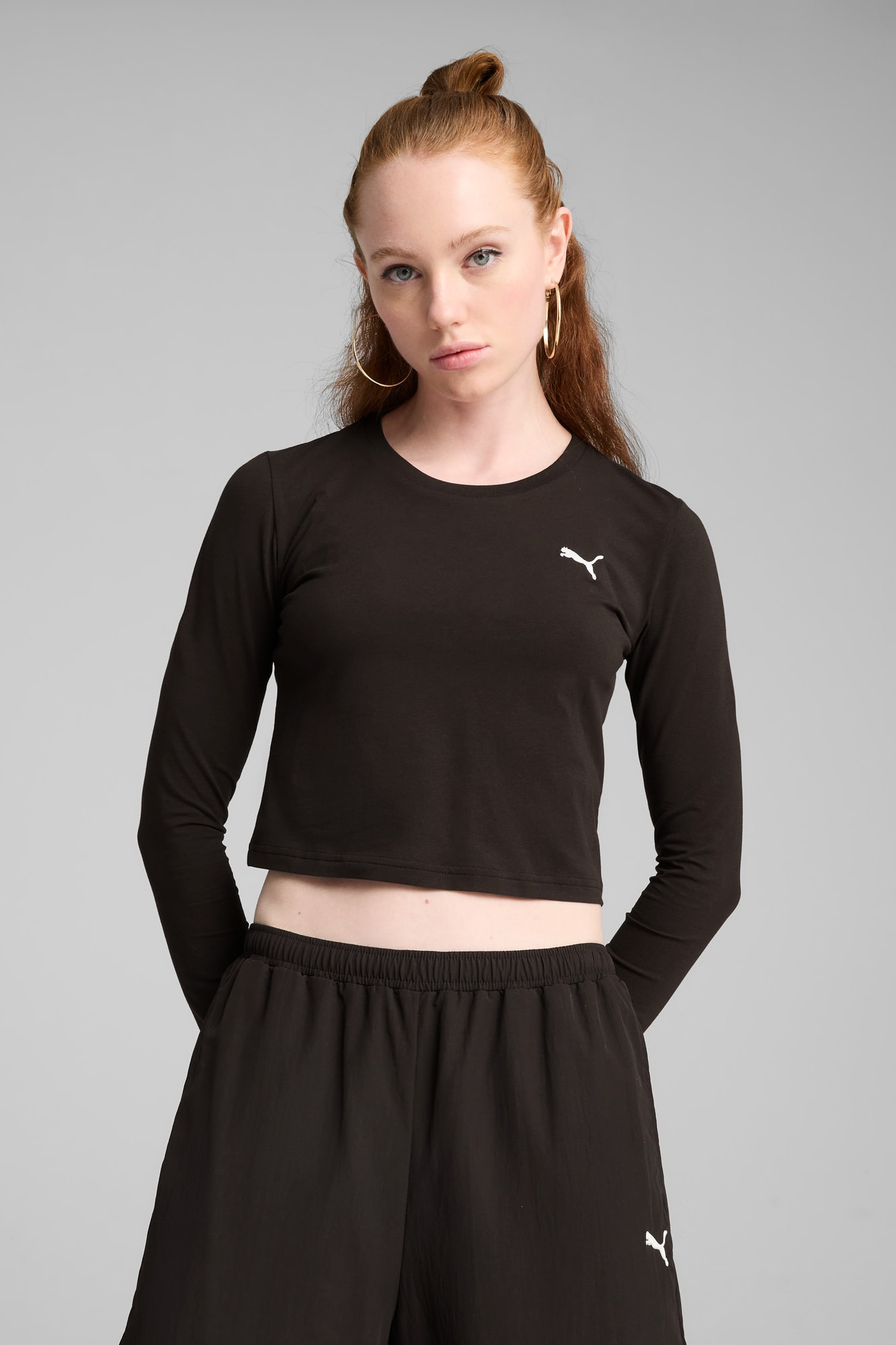 PUMA Wardrobe Essentials Women's Cropped Long Sleeve Tee - 3