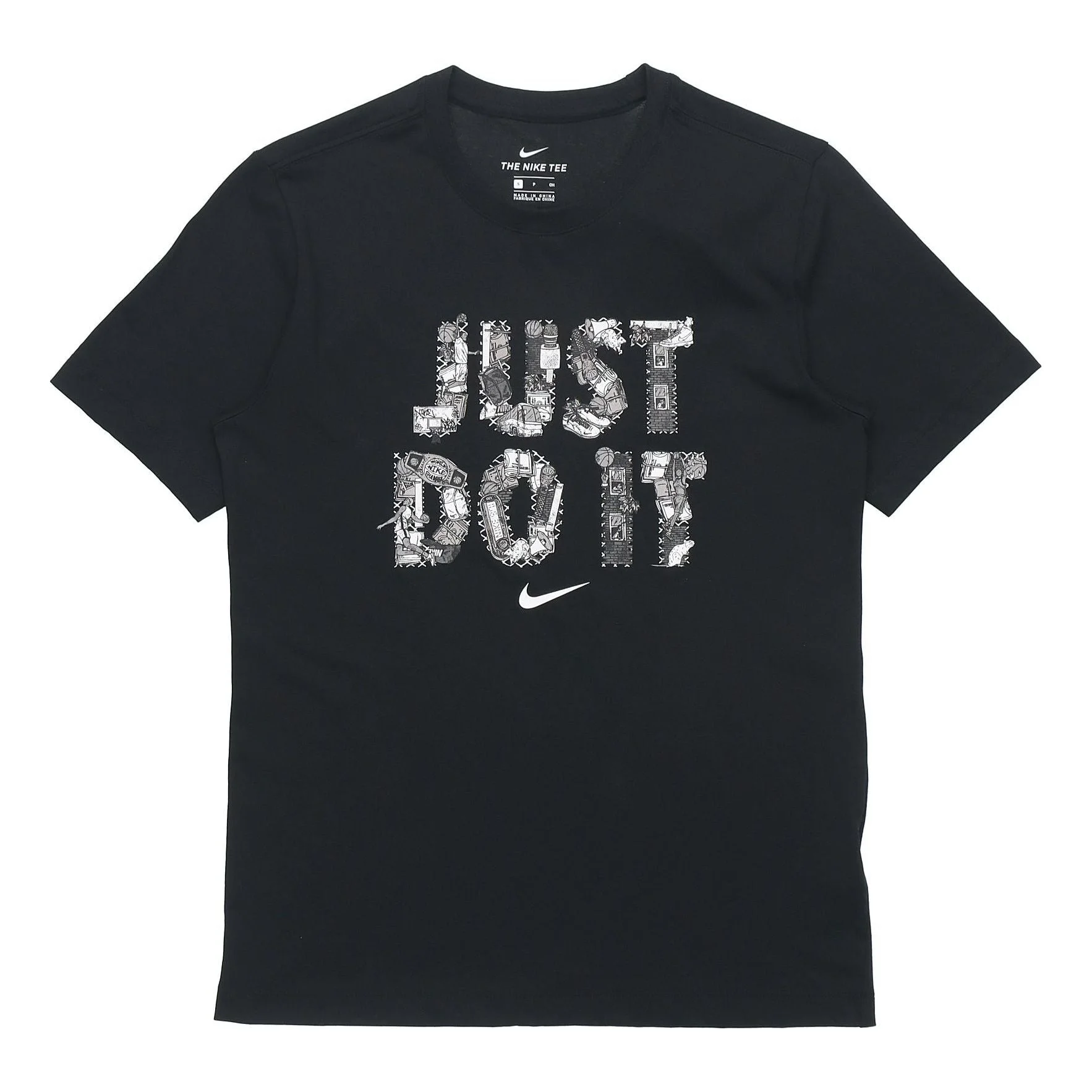 Nike Just Do It Alphabet Printing Sports Short Sleeve Black DD0802-010 - 1