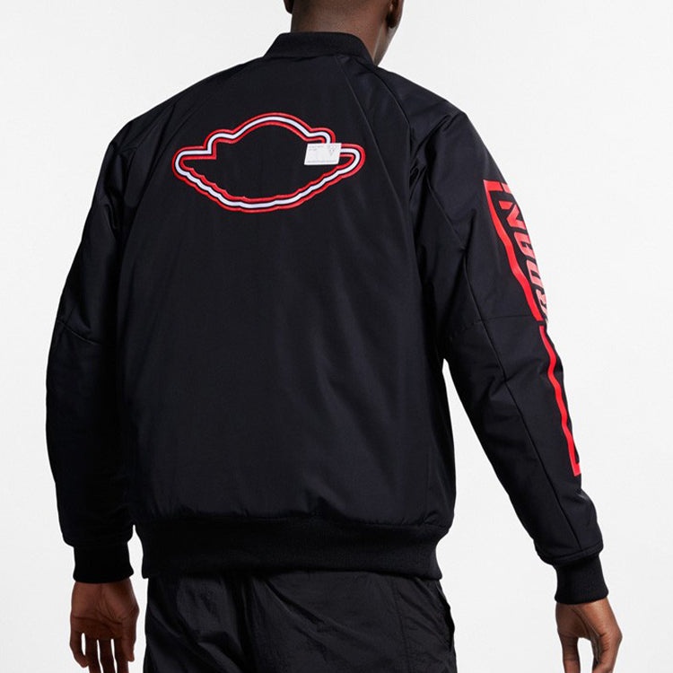 Air Jordan Stand Collar Long Sleeve Bomber Jacket 'Black' BQ6957-010 - 5