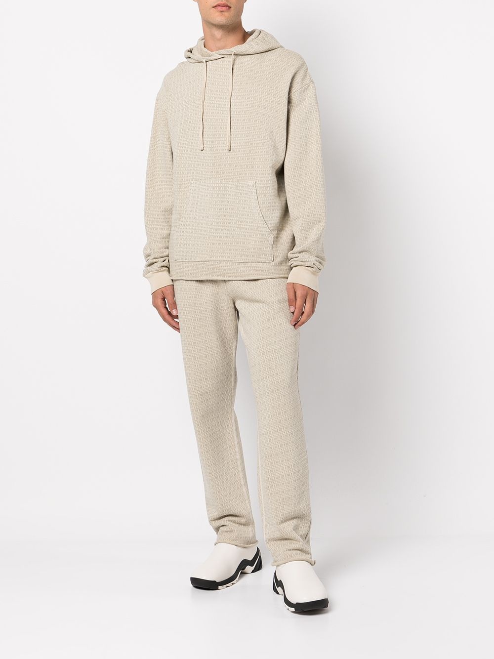 raw edge jacquard Terry hoodie - 2