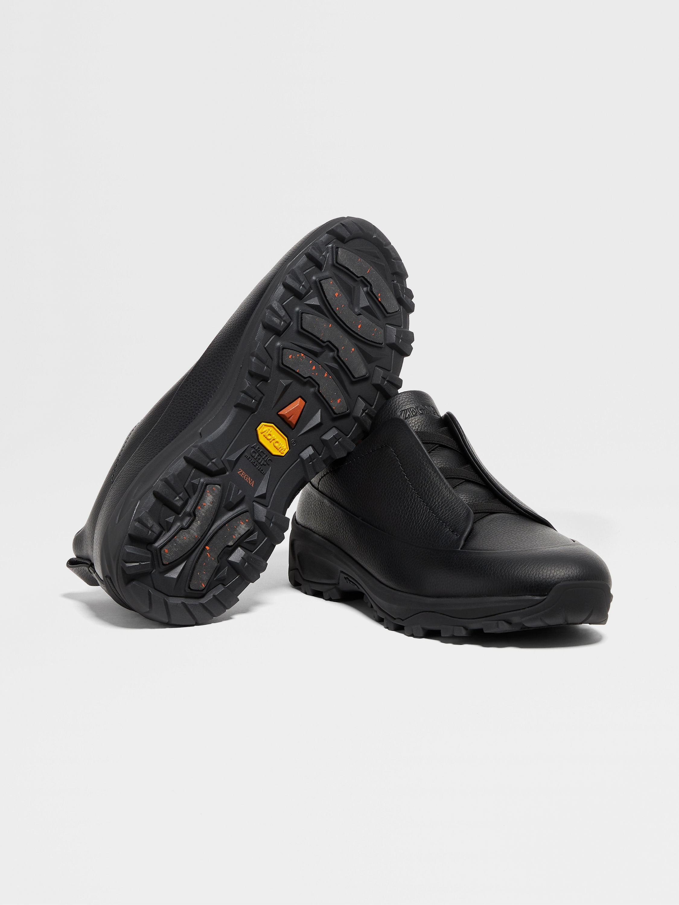 BLACK LEATHER TRIPLE STITCH™ MONTE SNEAKERS - 5