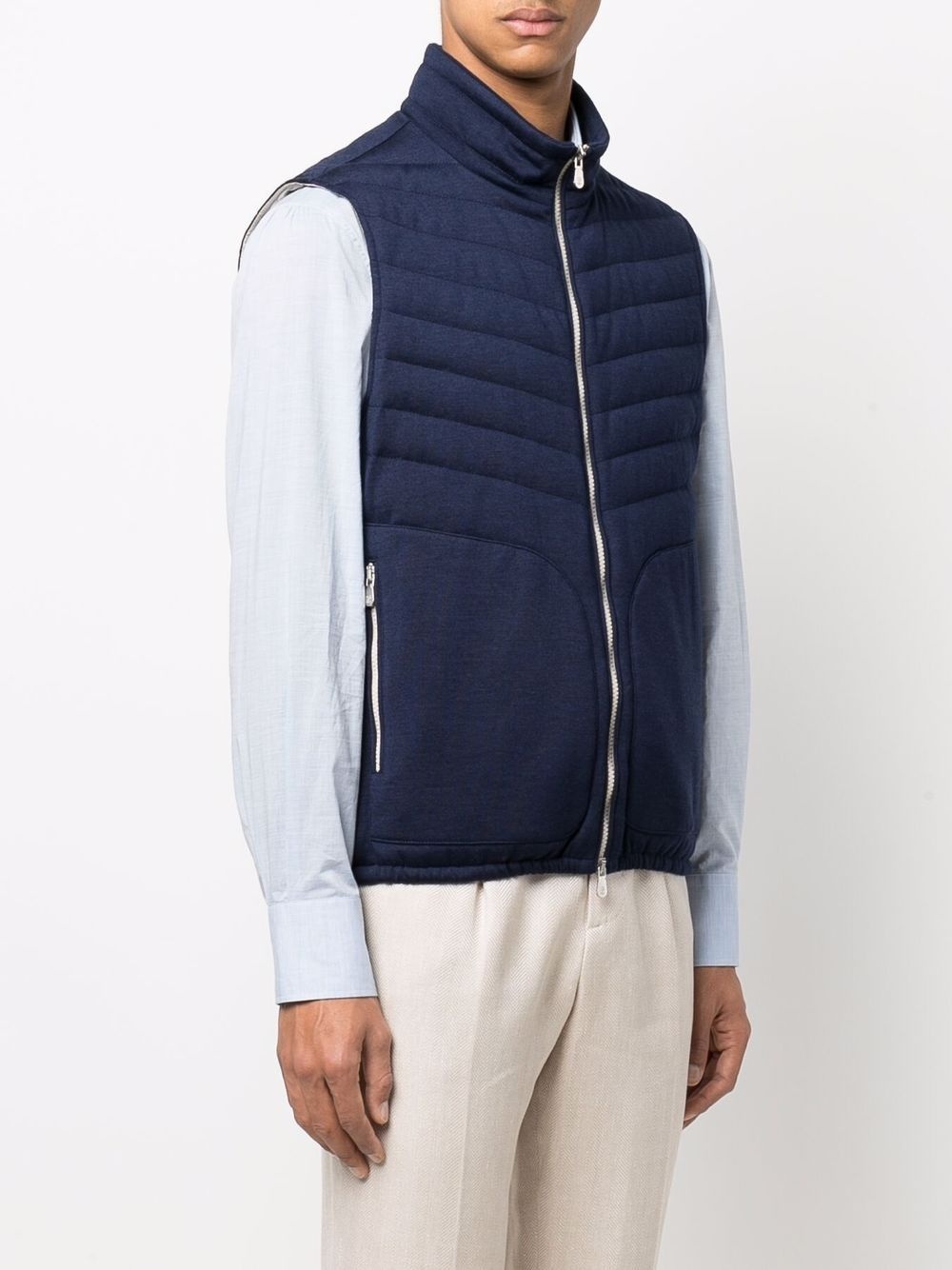 quilted zip-up gilet - 3