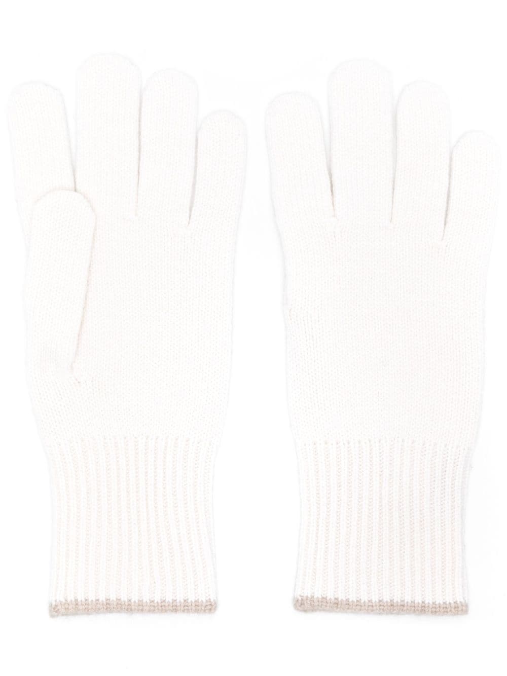 contrasting-trim cashmere gloves - 1