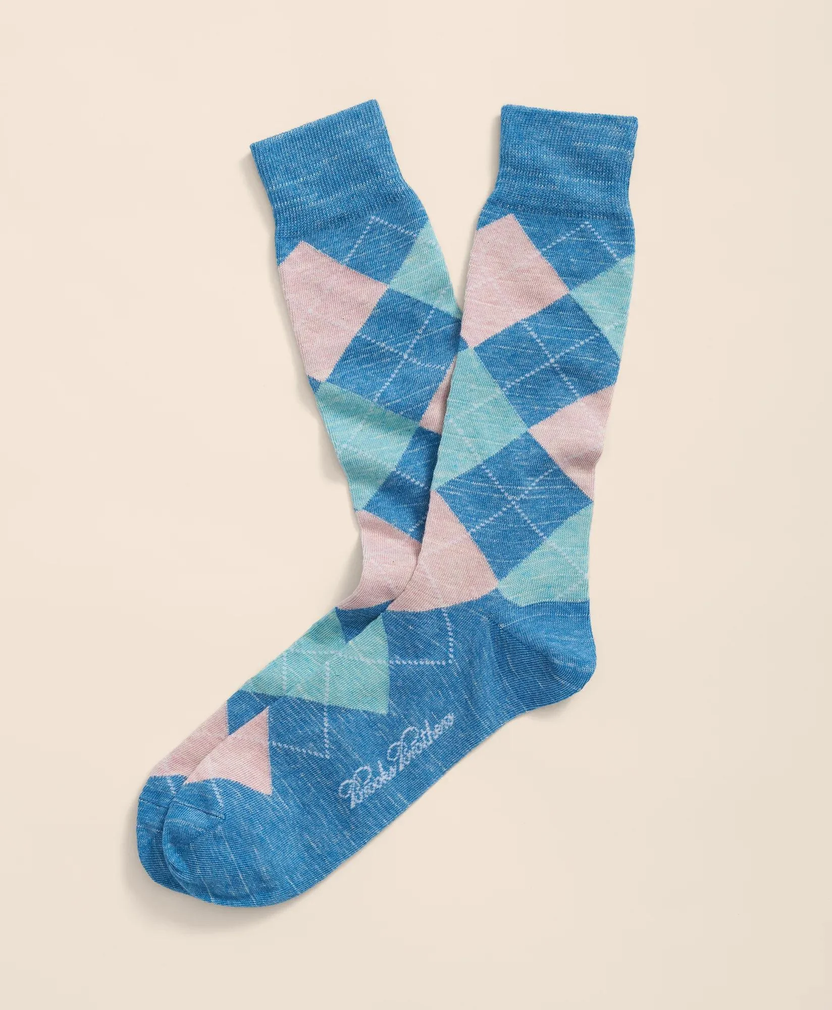 Cotton Blend Argyle Socks - 1