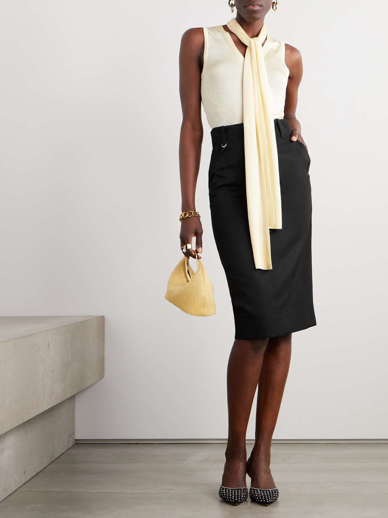 JACQUEMUS Bari belted wool midi skirt outlook