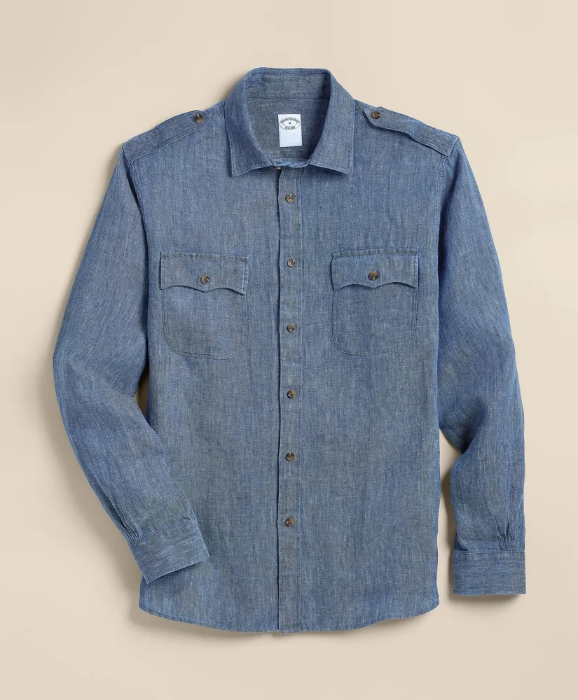 Linen Twill Shirt Jacket - 1