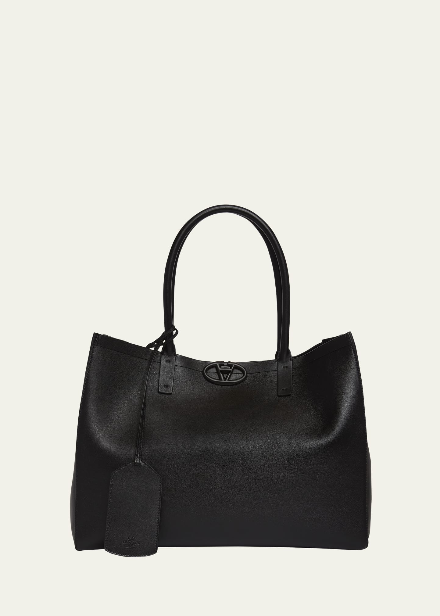Valentino Medium Locker VLOGO Leather Tote Bag