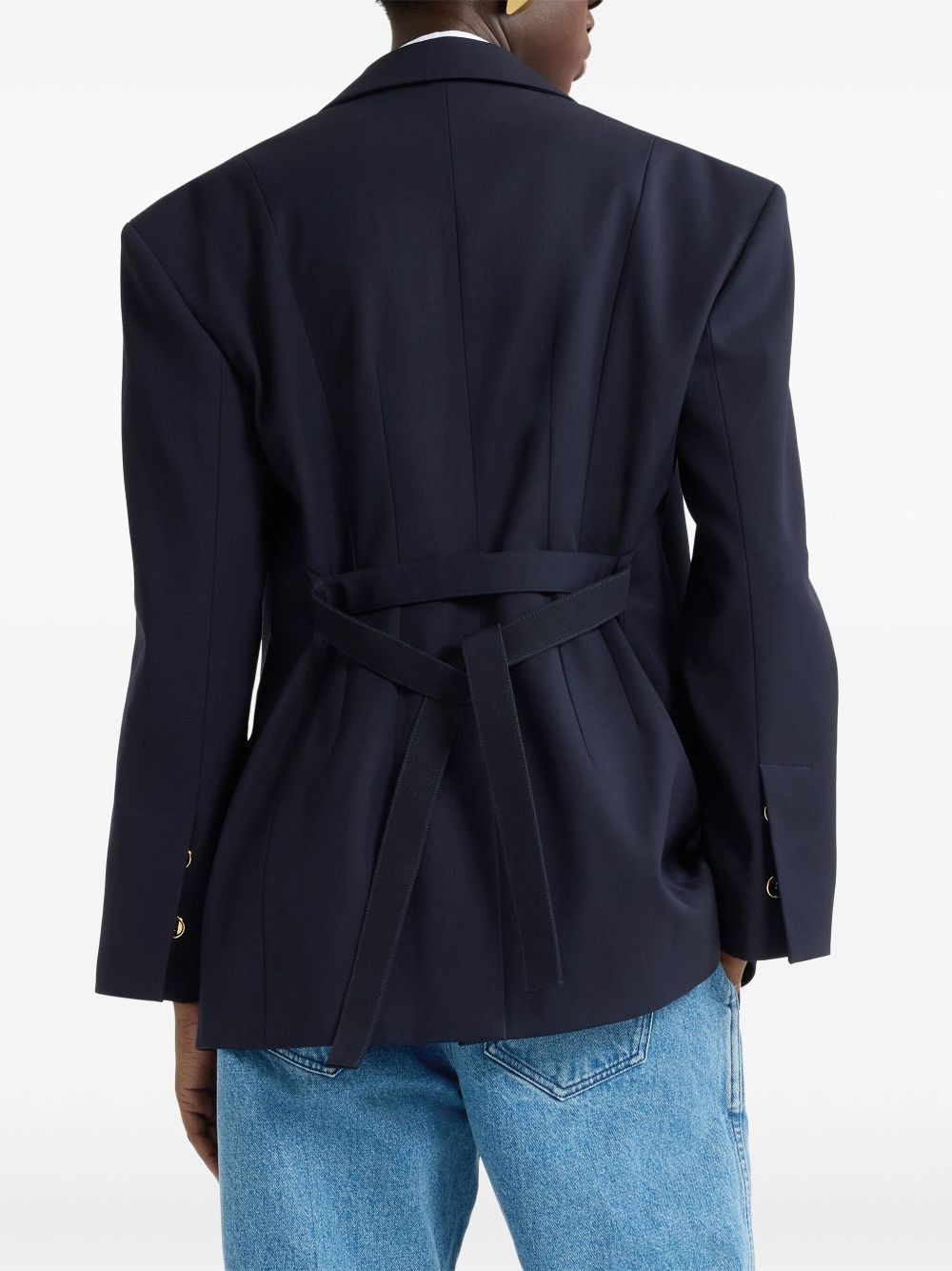 belted twill jacket - 3