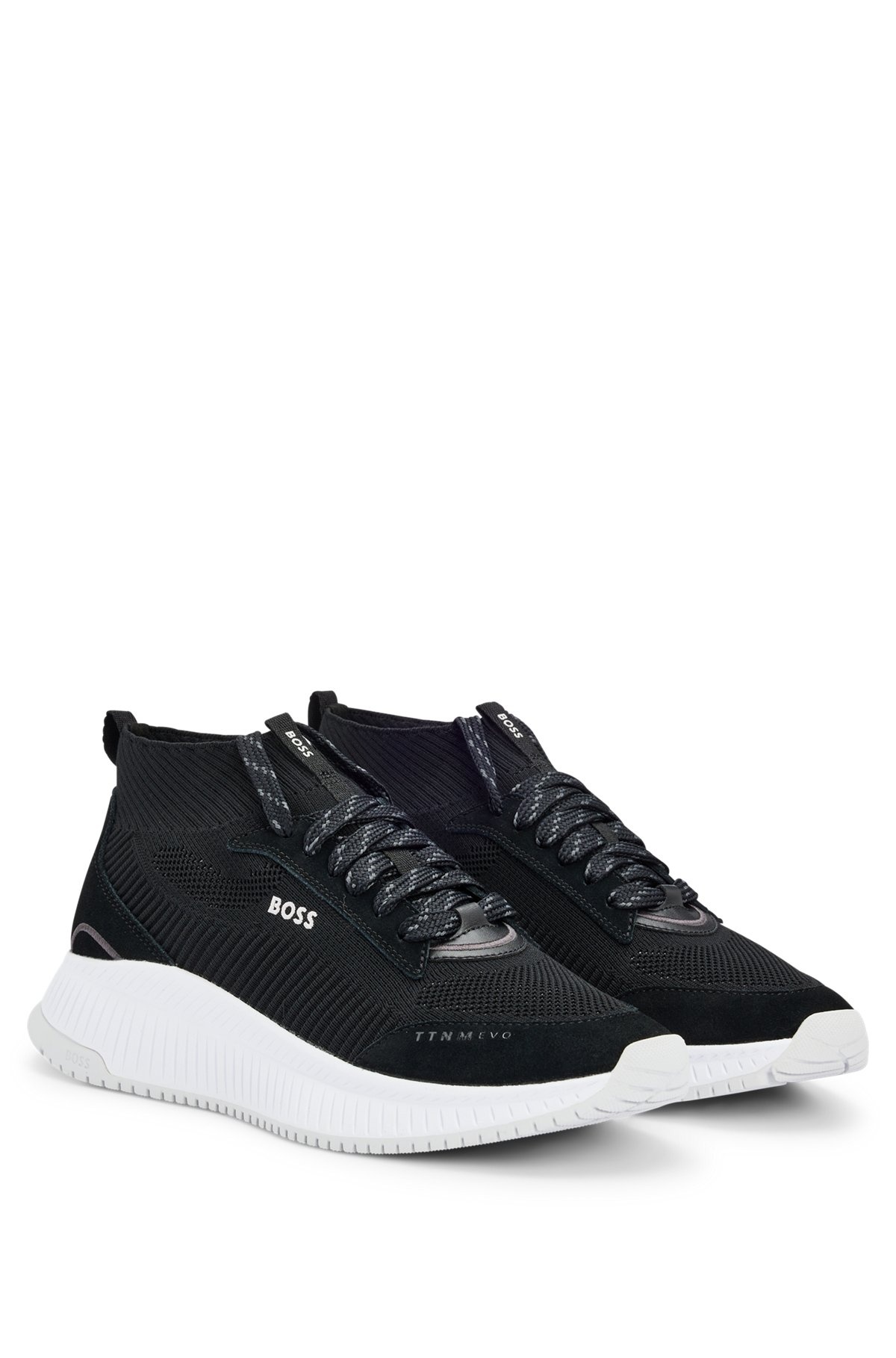 MID-TOP SOCK TRAINERS WITH FISHBONE SOLE - 2
