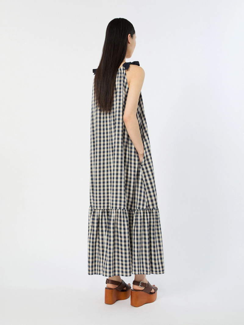 WKIUGOLA Vichy ramie and cotton dress - NAVY 4